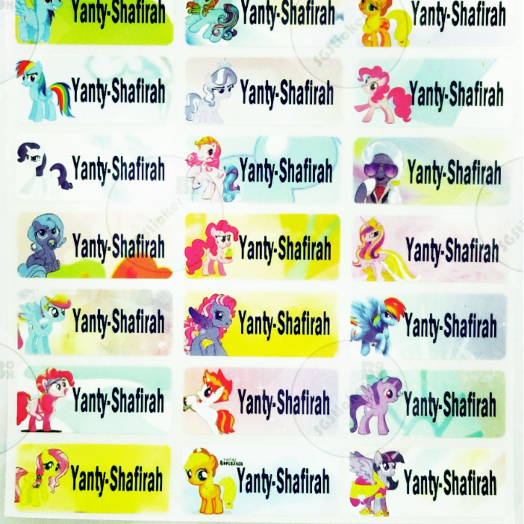 cartoon name stickers singapore