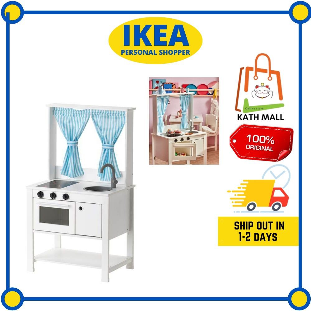 IKEA SPISIG Play kitchen with curtains I Main dapur  dengan 