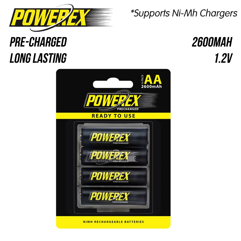 Powerex Precharged AA Rechargeable NiMH Batteries 2600mAh (4pack or 8