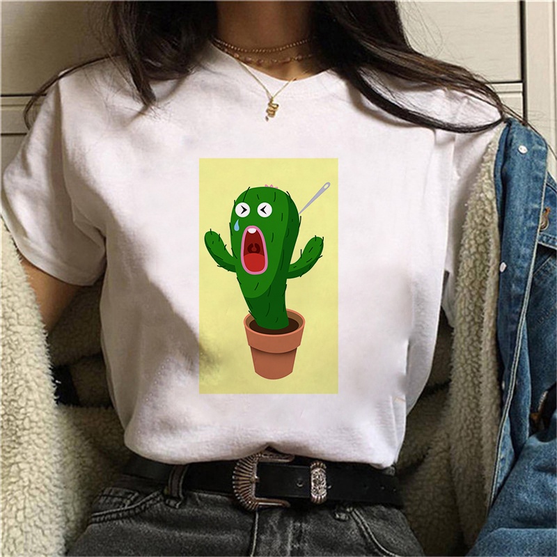 Cactus Embossed T Shirts Women Embossed T Shirts Women S Clothes Ready Stock Birthday Present Shopee Singapore