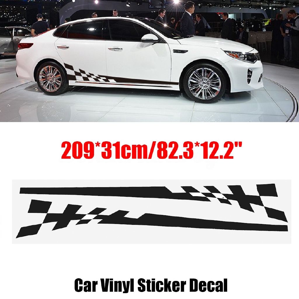 2pcs Car Side Body Vinyl Decal Sticker Racing Sports Long Stripe Shopee Singapore