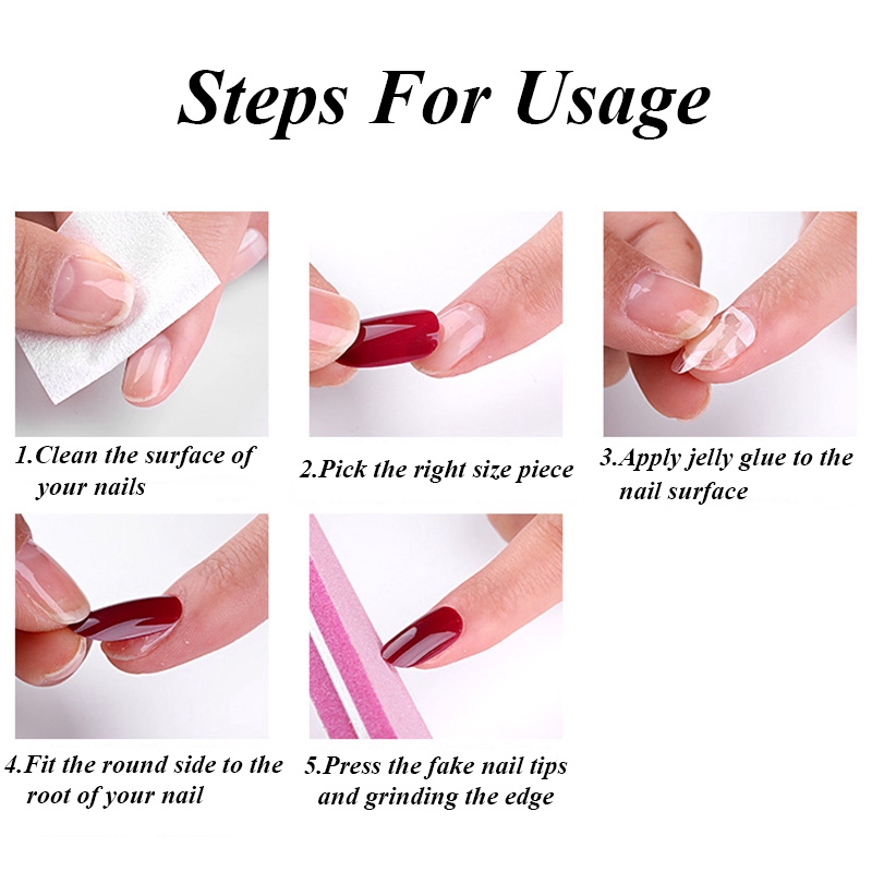 24 Pcs/box New Style Full Cover Fake Nail Tips With Glue Reusable Nail Art  Tips Short False Nails | Shopee Singapore
