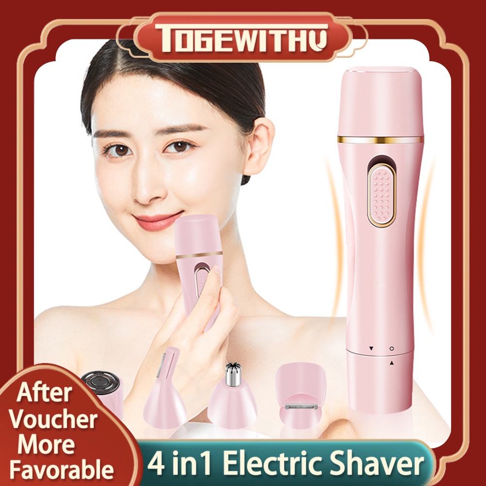 Facial Hair Removal for Women, 4 in 1 Professional Electric Razor Shaver  for Women Epilator for Women Waterproof Hair Remover Kit with Nose Hair  Trimmer Eyebrow Trimmer USB Rechargeable Ladies Body Hair