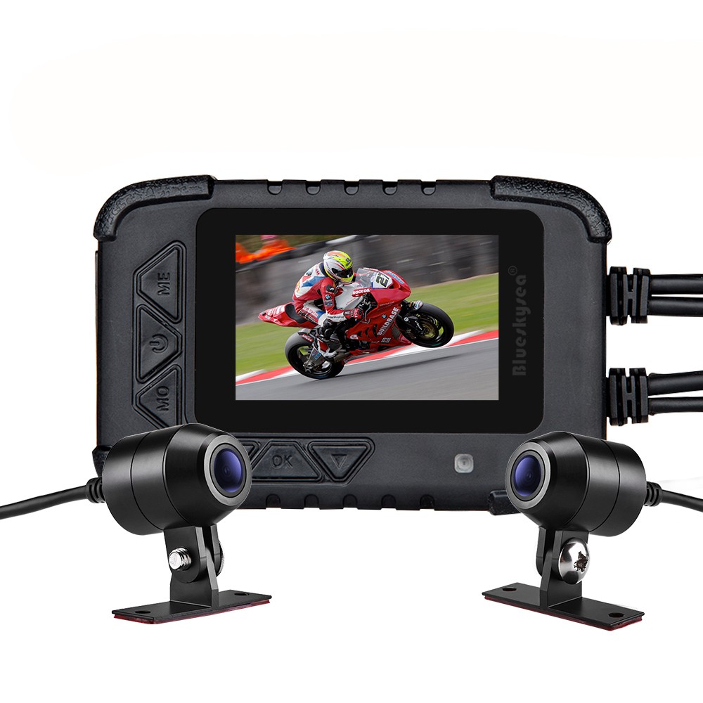 Blueskysea DV688 Motorcycle Dash Cam 1080p Dual Lens Motorcycle