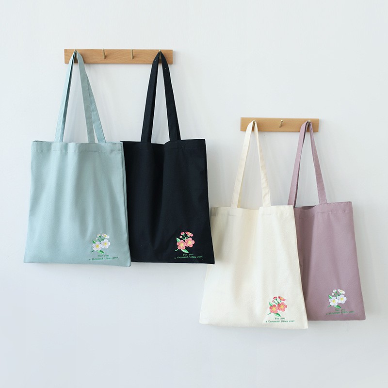 embroidered canvas tote bags