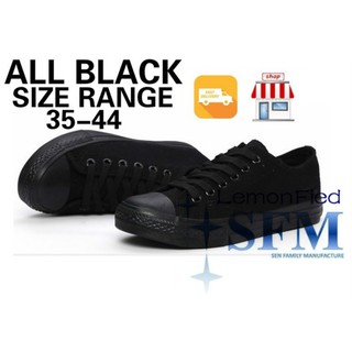 Image of School Shoes Black Lace Size Range 35-44 Sneakers Canvas SG Retailer Men Lady Kid Baby Working Stock Ready
