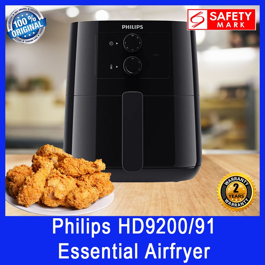 Philips HD9200 Air Fryer. Fry with up to 90 Less Fat. Safety Mark