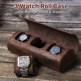 Luxury Watch Roll Box 3 Slots Leather Watch Case Holder For Men Women Watches Organizer Display Jewelry Bracelet Storage #1