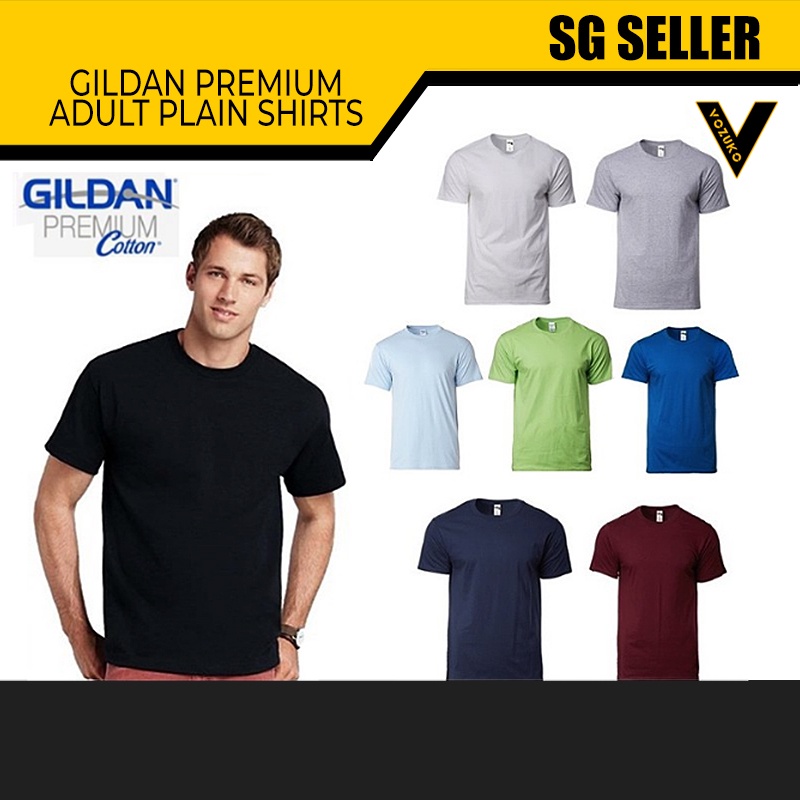 Image of Gildan Cotton Unisex Plain T-Shirt ROUND NECK red t shirt / #1 COTTON T SHIRT #0