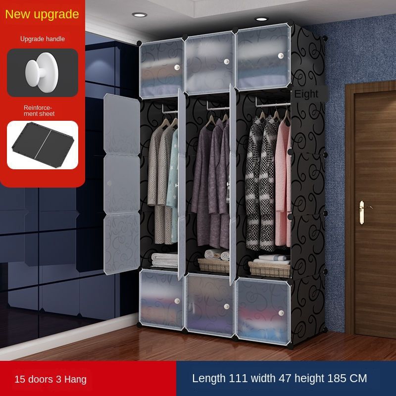 Clean Simple Wardrobeself Assembly Resin Clothes Storage Cabinet Can Fold Wardrobe Modern Simple Door 3 Hanging Plus Shoe Grid Shopee Singapore