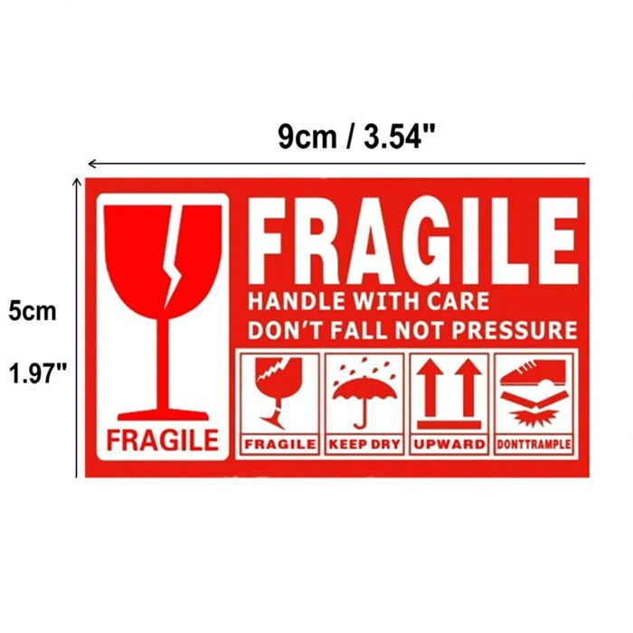Sticker Mudah Pecah Pos Courier 1000 Pcs Fragile Sticker Warning Label Caution Handle With Care Shopee Singapore
