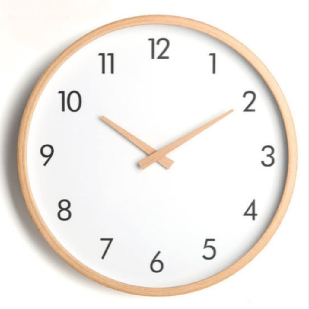 Minimalist Silent Wooden Wall Clock Shopee Singapore