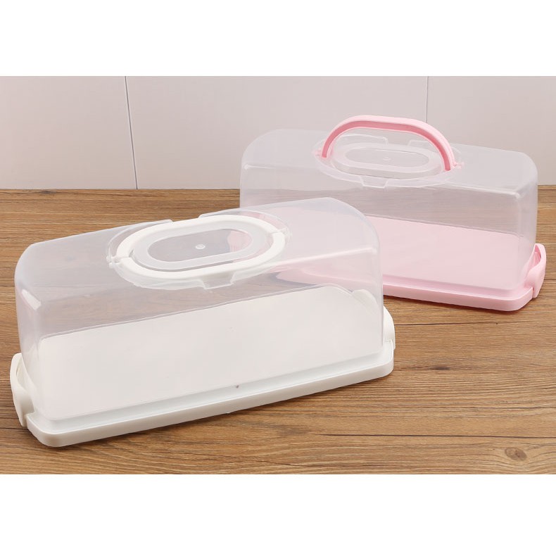 [Ready Stock] Portable Bread Box with Handle, Loaf/Cake Container
