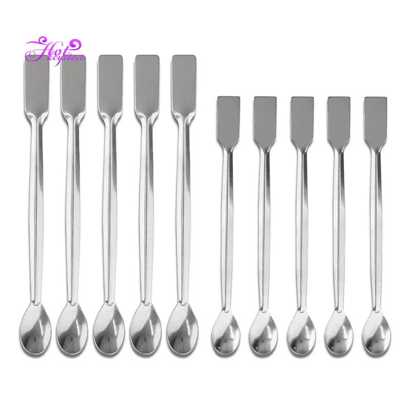 Stainless Steel Lab Scoop 10 PCS Double Ended Lab Spoon Mini Laboratory