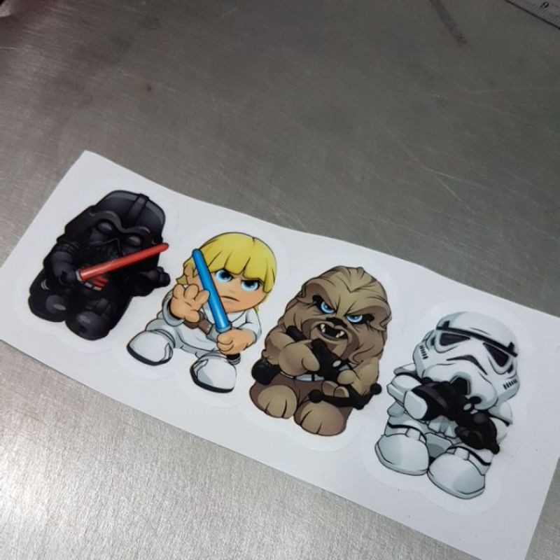 Star wars cartoon characters car/van rear window/laptop/luggage etc  stickers. | Shopee Singapore
