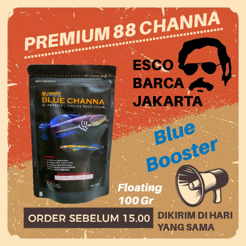 Pelet Ikan Channa Premium Blue Booster Floating 100 Gram