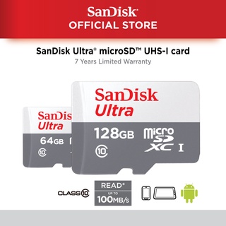 SanDisk Ultra microSDXC UHS-I cards 32 GB64GB 128GB Class 10 for Smarphones Android 7 Years Warranty