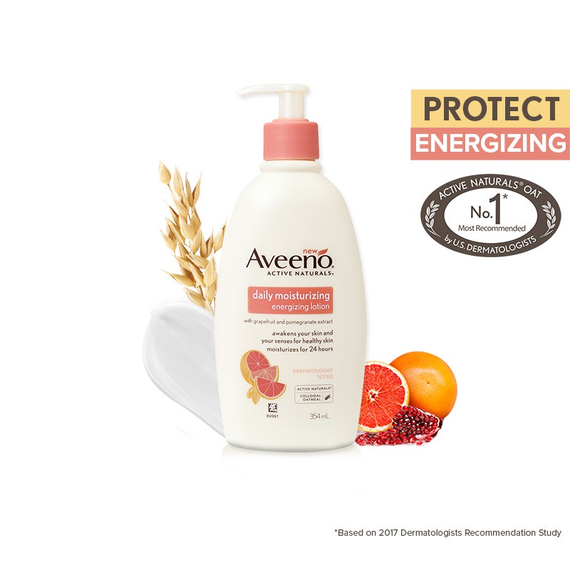 Aveeno Daily Moisturizing Energizing Lotion with Grapefruit and Pomegranate Extract, 354mL