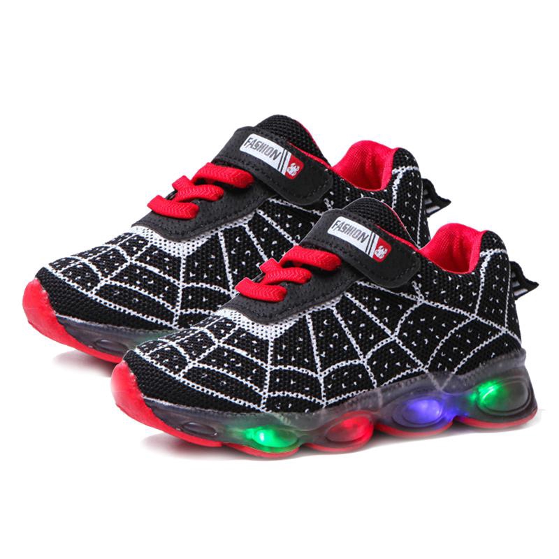 Toddler Kids Led Light Up Sneakers Baby Girl Boy Flashing Sports Running Shoes Lace Up Non-Slip Rubber Sole Walking Shoes