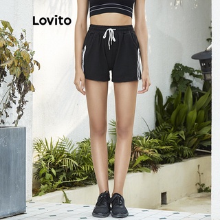 Image of Lovito Summer Knot Casual shorts L02042 (Black/Green/Blue/Red/Pink/Gray)