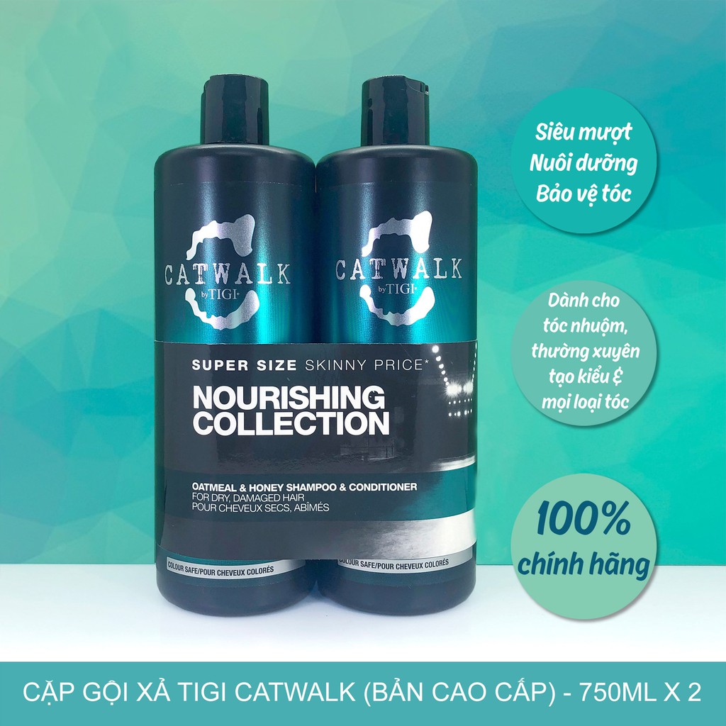 Bed Head Catwalk Oatmeal & Honey Super Tigi Shampoo Pair version) 750x2 | Shopee Singapore