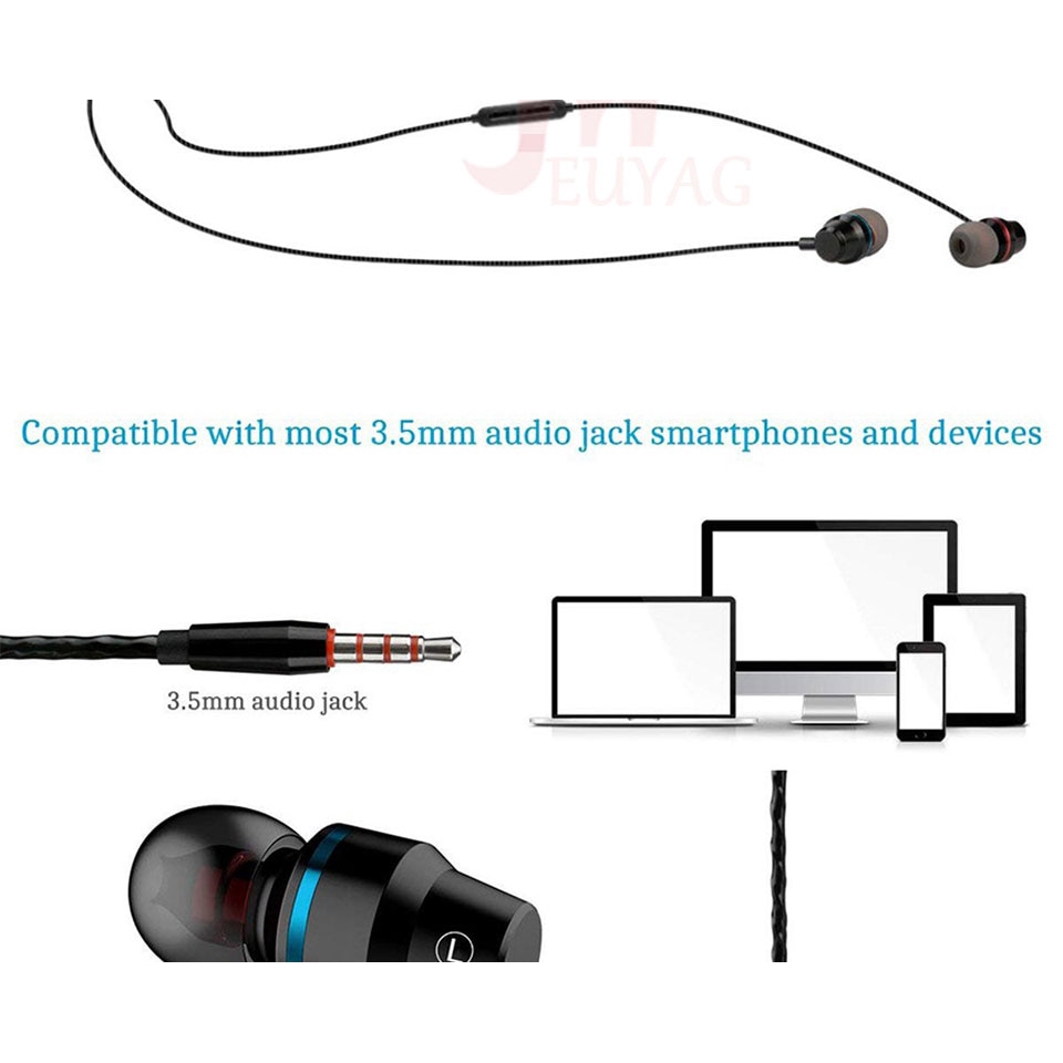 Metal Earphone In Ear Wired Earphone 3.5mm Heavy Bass Sound Quality Music Sport Headset With Mic