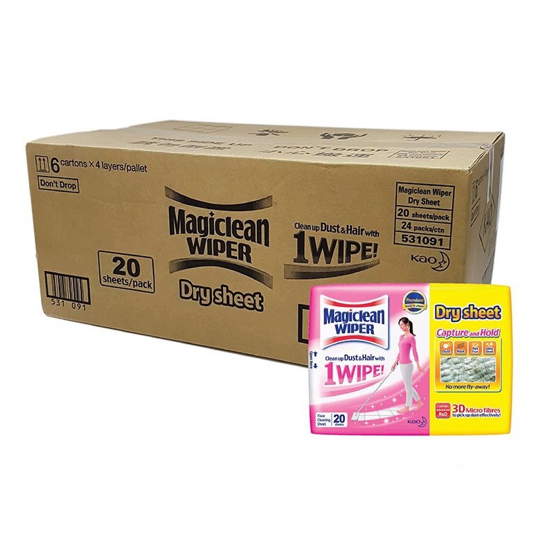 Magiclean Wiper Dry Sheets 20s (Carton of 24) Shopee Singapore