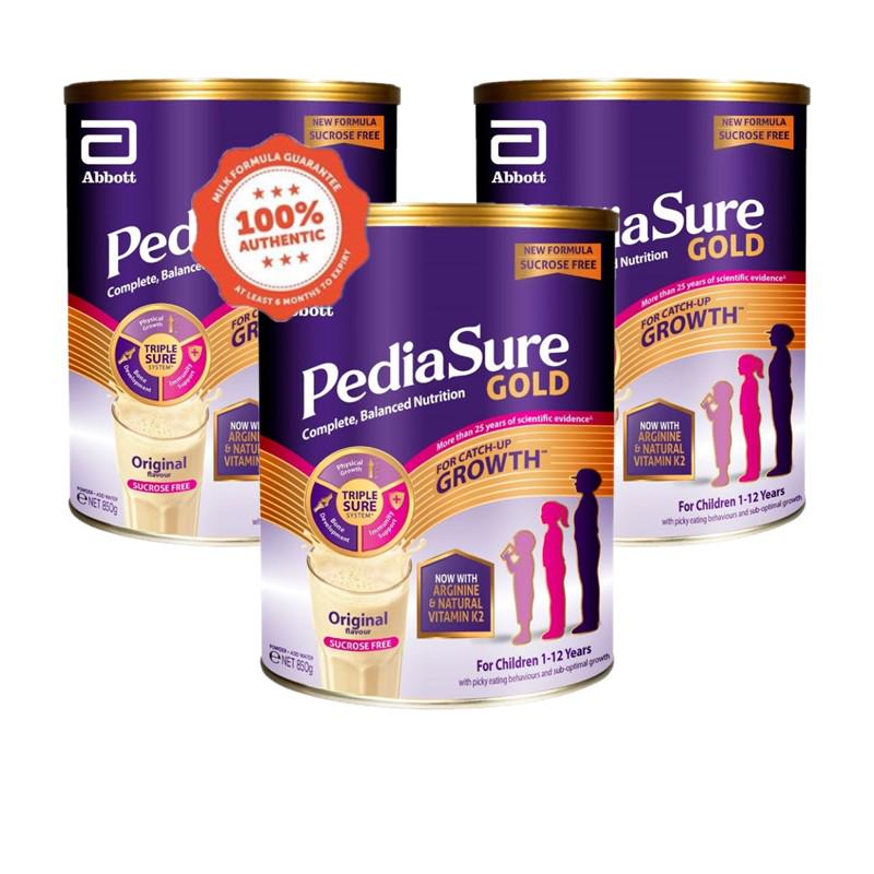 [Bundle of 3] PediaSure Gold Original Sucrose Free (850g