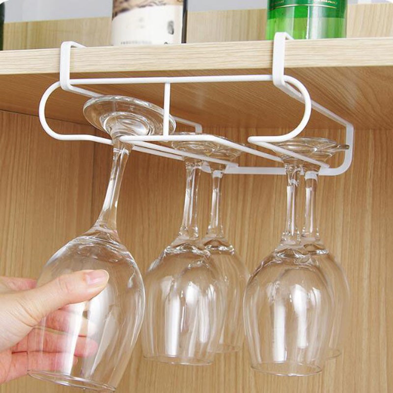 Under Cabinet Wine Glass Rack Holder Stemware Hanger Shelf Bar