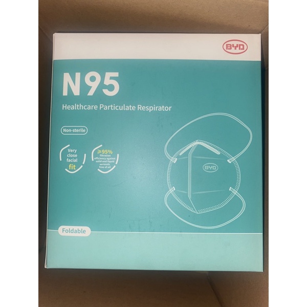 BYD Care N95 Mask Healthcare Particulate Respirator 25 Pcs Foldable