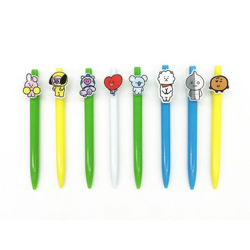 New Kpop Bts Bt21 Tata Shooky Rabbit Kpop Black Gel Pen Water