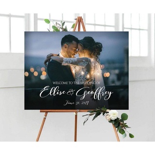 Customization With Photos Welcome Wedding Logo Country Sign Board Canvas To Our