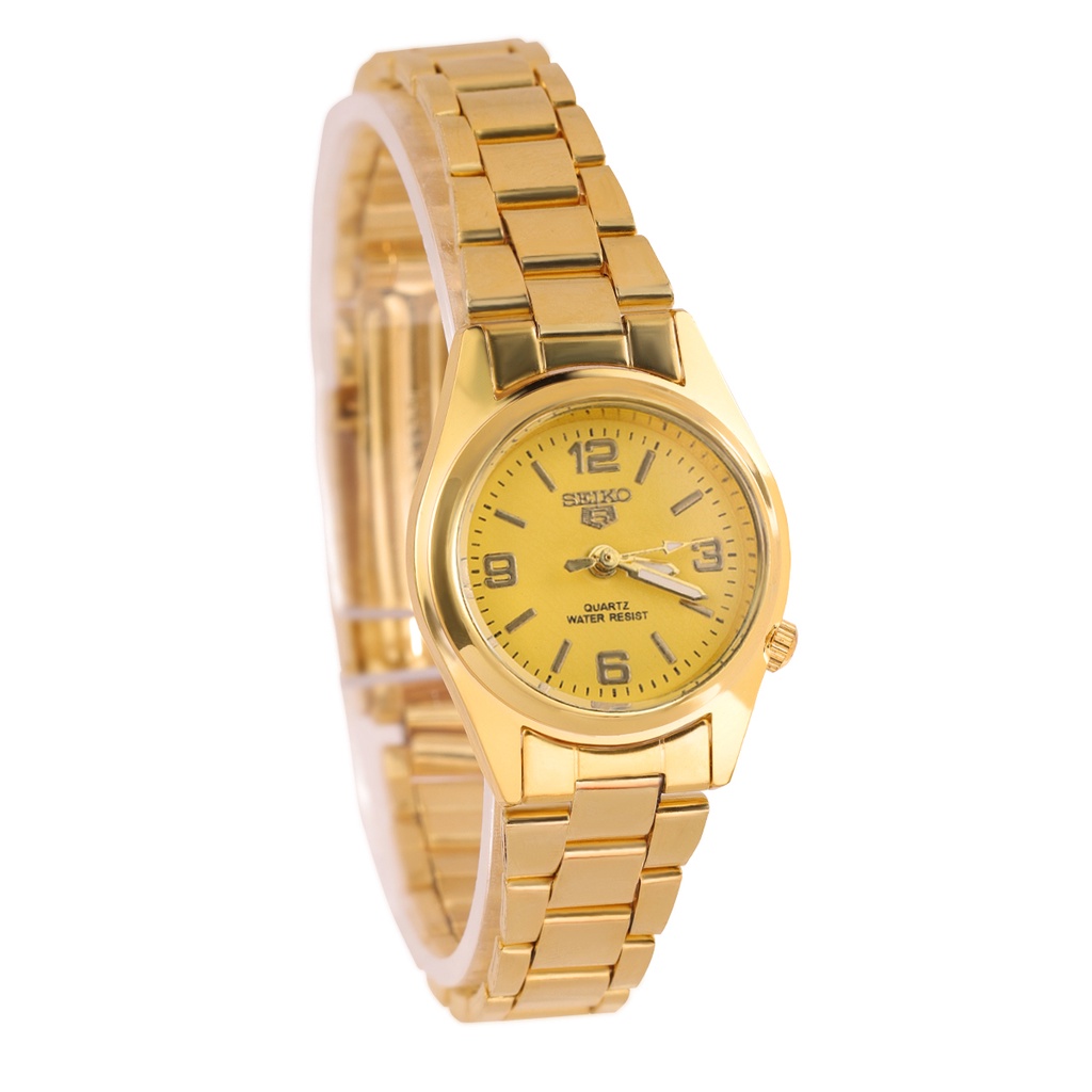 seikos men's gold watch women's silver watch ladies quartz classic watch with box