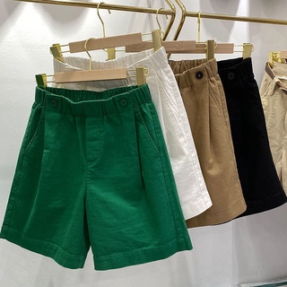 【KEEY】Korean Women's Fashionable High Waist Shorts Summer Cotton Casual Chic Sweet Wide Leg Pants A14