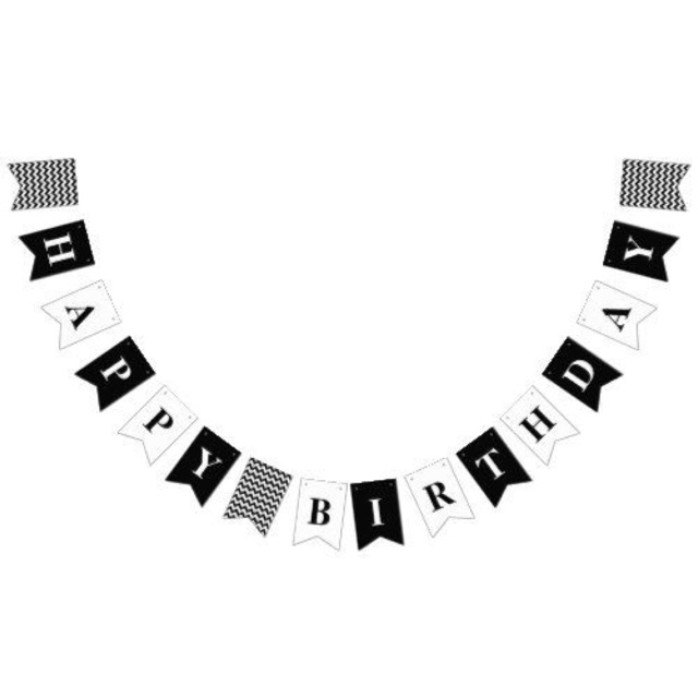 Kawaii Black Happy Birthday Flag Banner Bunting Banners | Shopee Singapore