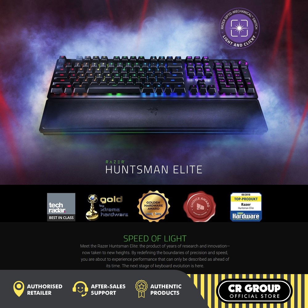 RAZER HUNTSMAN ELITE OPTO MECHANICAL Gaming Keyboard - Customizable RGB ...