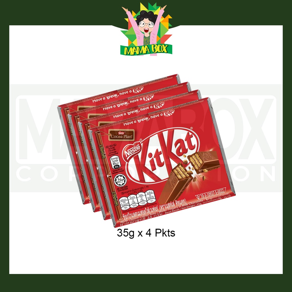 Nestle Kit Kat 4f Wafer Fingers In Milk Chocolate 35g X 4 Pkts Shopee Singapore