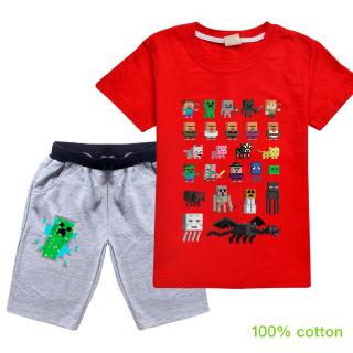 Kids Boys Cartoon Minecraft Group Party T Shirt Summer Cotton Tops Tee Shopee Singapore - 2018 summer big boys game cartoon fortnite tshirt shorts toddler kids clothing ninja roblox minecraft printed t shirt clothes in t shirts from mother