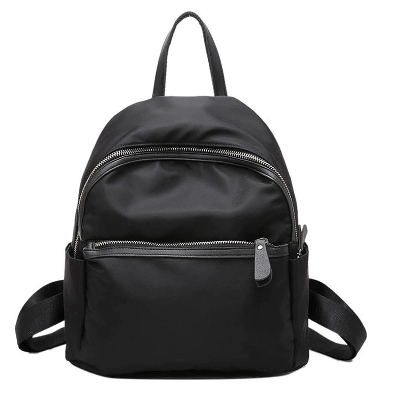 small black nylon backpack