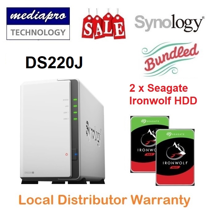 新作モデル DiskStation DS220j + SEAGATE6G×2個 12TB PC周辺機器  家電・スマホ・カメラ￥25,080-thepegeek.com
