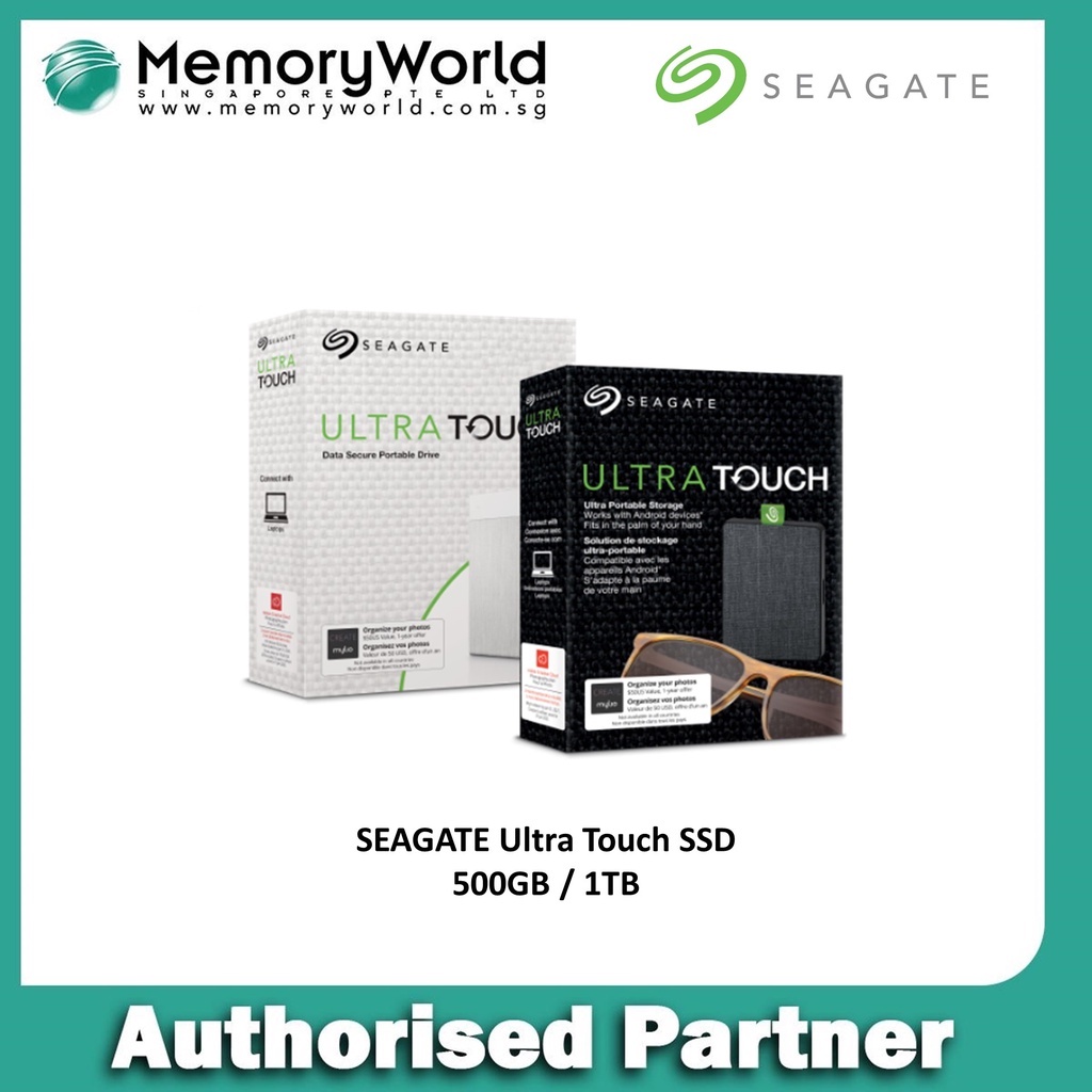 Seagate Ultra Touch External Solid State Drive SSD Portable Black/White, USB 3.0 for PC MAC