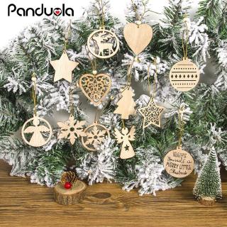 30Pcs DIY Craft Christmas Xmas Wood Chip Hanging Ornaments Decoration Gift