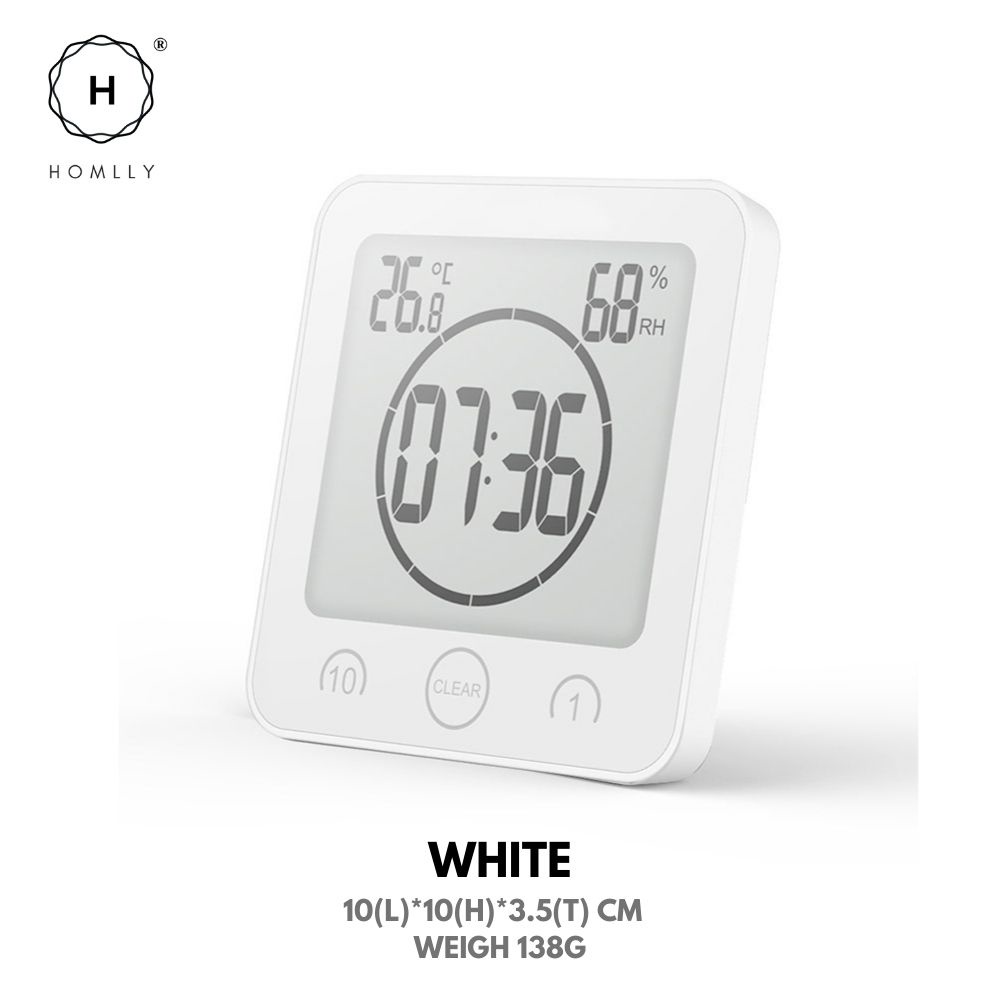Homlly Bathroom Waterproof Big Digital LCD Wall Clock Timer with Alarm