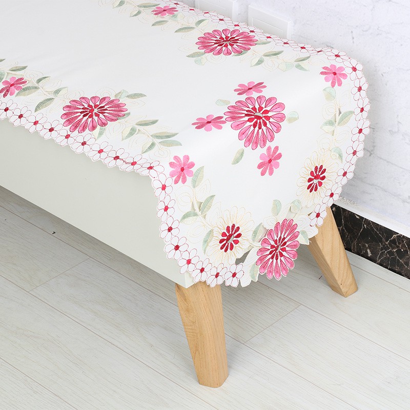 Hollow classic nostalgic embroidery table runner, oval ...