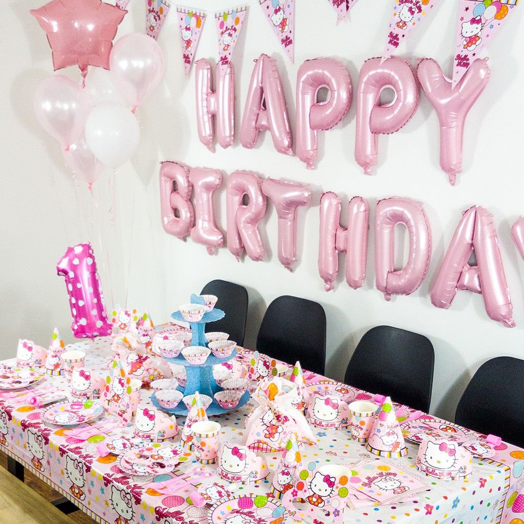 Beautiful Sanrio Hello Kitty Birthday Theme Party Supplies Decor Shopee Singapore