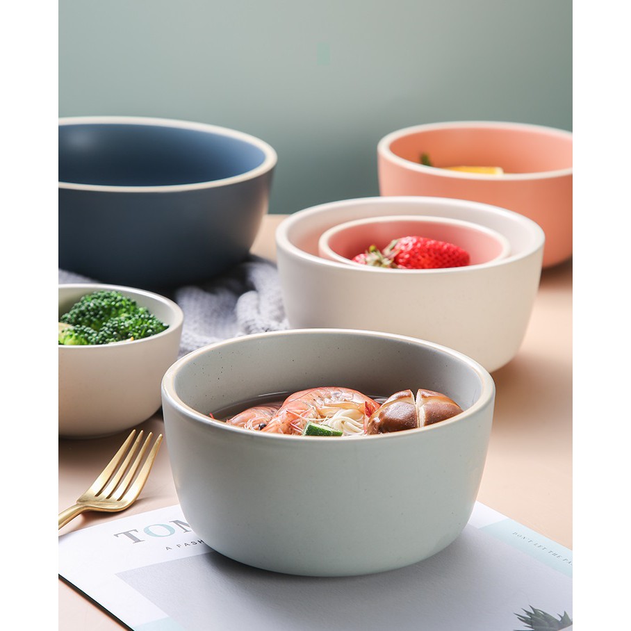 Modern Ceramic Matte Plain Bowl Shopee Singapore