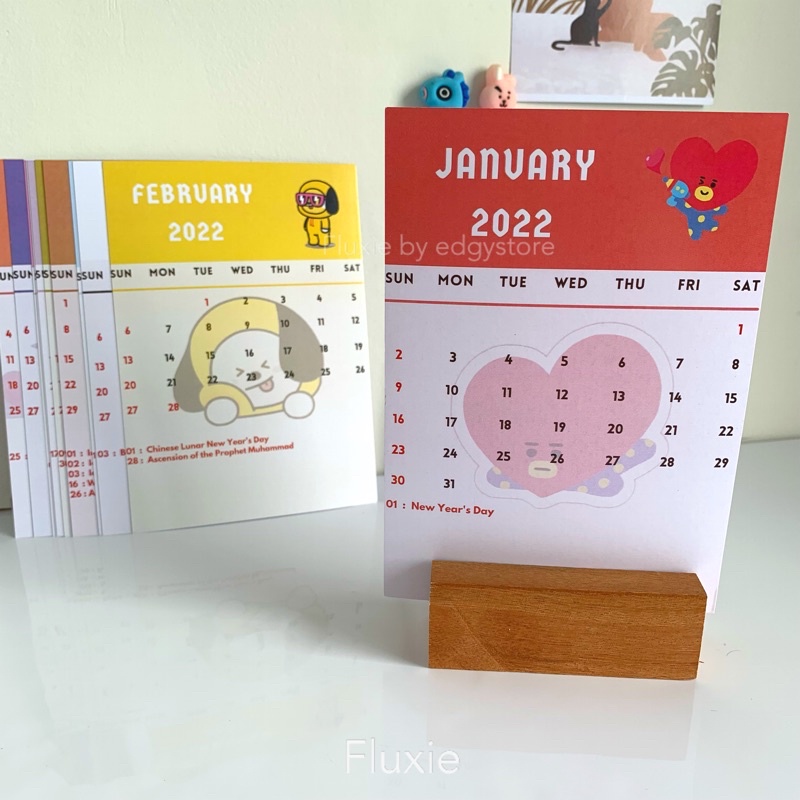 Bt21 Calendar Wall Desk Calendar bts 2022 Shopee Singapore