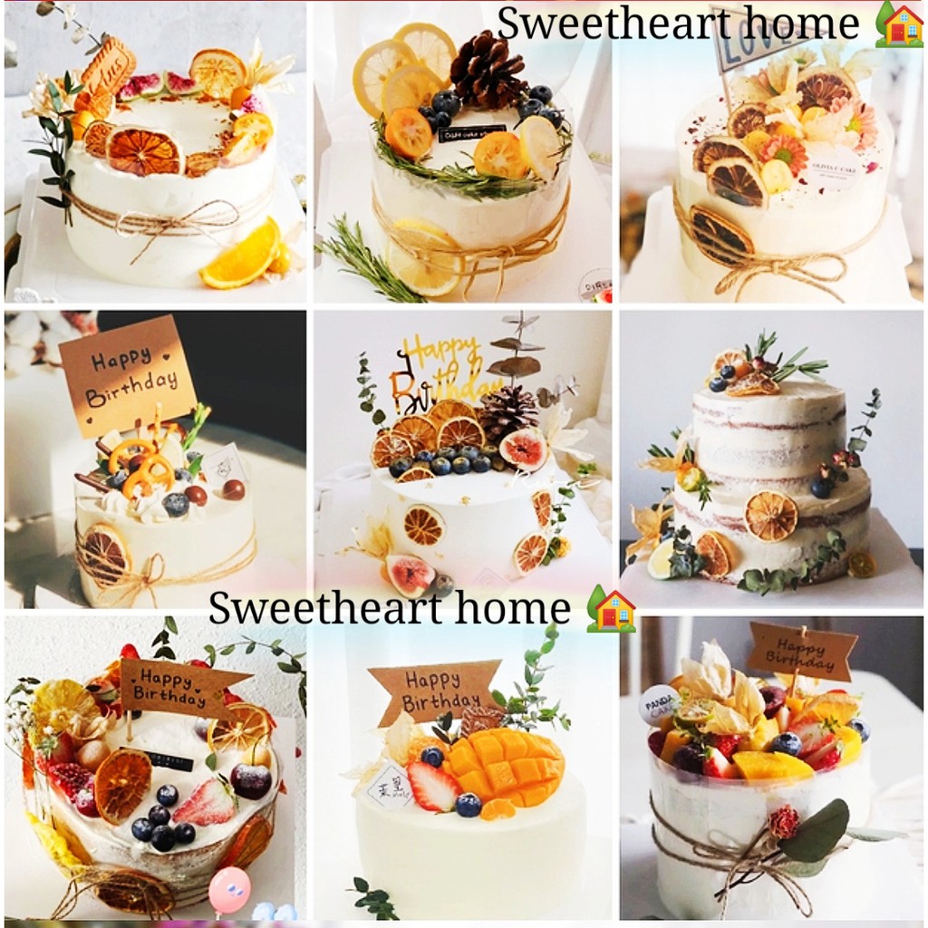 Ready Stock Beautiful Forest Plant Dried Flower Fruit Cake Decoration 植物系干 水果花朵蛋糕装饰 Shopee Singapore