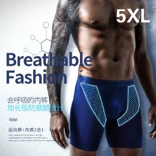 Image of Men's Underwear with Ice Screen Hole Sports Running Length Modal Flat Pants Long Legs Five-minute Pants 189