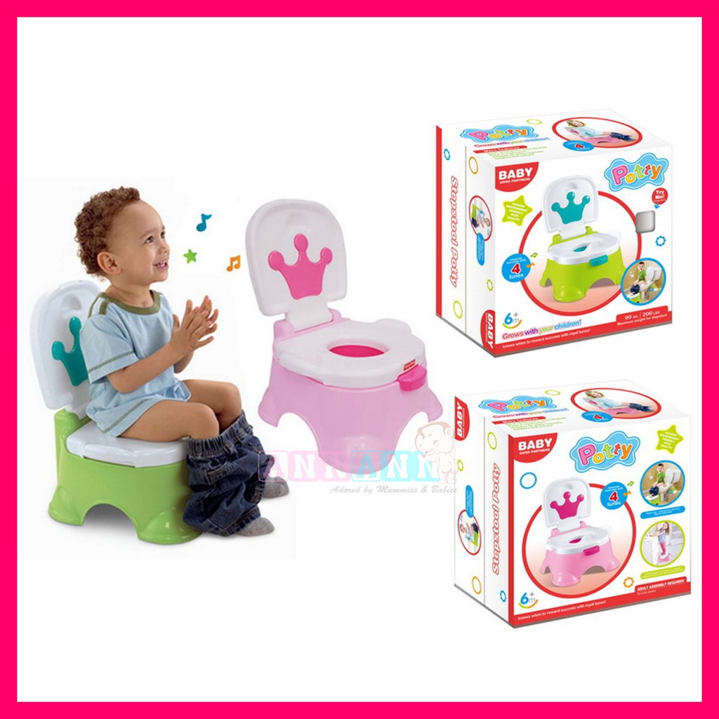 StepStool Musical Potty Toilet Training Bowl Stool Toddler Kids Children Cover Bathroom Chair Music Cover Flush